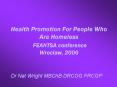 Health Promotion For People Who Are Homeless FEANTSA conference Wroclaw, 2006 PowerPoint PPT Presentation