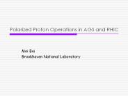 Polarized Proton Operations in AGS and RHIC