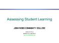 Assessing Student Learning PowerPoint PPT Presentation