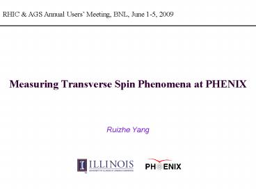 Measuring Transverse Spin Phenomena at PHENIX