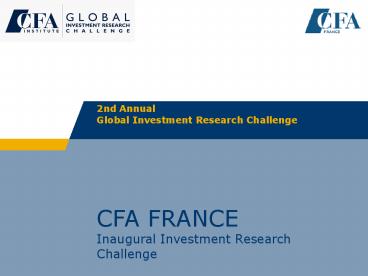 2nd Annual Global Investment Research Challenge