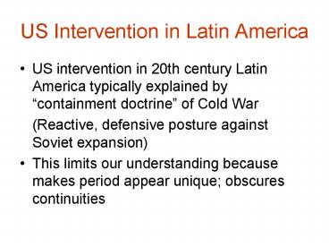 US Intervention in Latin America