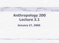 Anthropology 200 Lecture 3.1 PowerPoint PPT Presentation