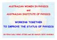 AUSTRALIAN WOMEN IN PHYSICS and AUSTRALIAN INSTITUTE OF PHYSICS WORKING TOGETHER TO IMPROVE THE STATUS OF PHYSICS DR PINA DALL'ARMI-STOKS and DR MANJU DEVI SHARMA PowerPoint PPT Presentation