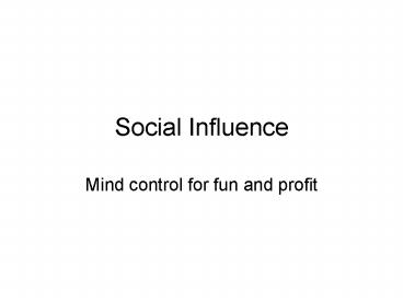 Social Influence