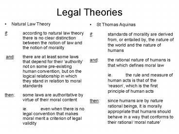 Legal Theories