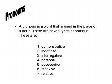 Pronouns