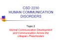 CSD 2230 HUMAN COMMUNICATION DISORDERS PowerPoint PPT Presentation