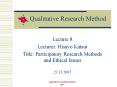 Qualitative Research Method PowerPoint PPT Presentation