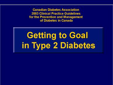 Canadian Diabetes Association
