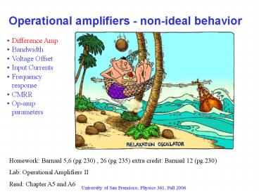 Operational amplifiers nonideal behavior