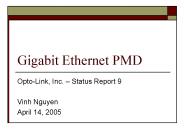 Gigabit Ethernet PMD