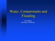 Water, Contaminants and Flooding