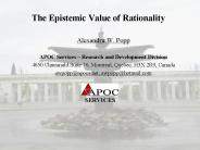 The Epistemic Value of Rationality