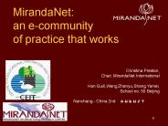 MirandaNet: an ecommunity of practice that works