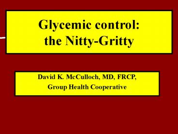 Diabetes: Demonstrating Success