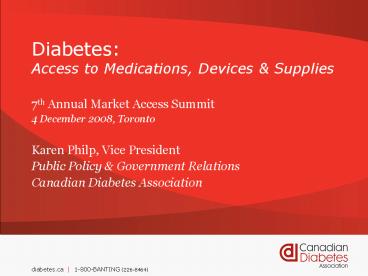 Diabetes: Access to Medications, Devices