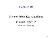 More on Public Key Algorithms
