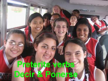 Preterite verbs Decir