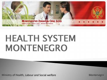 Ministry of Health, Labour and Social welfare Montenegro