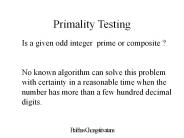 Primality Testing