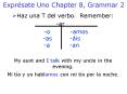 Exprsate Uno Chapter 8, Grammar 2 PowerPoint PPT Presentation