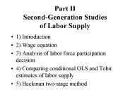 Part II SecondGeneration Studies of Labor Supply