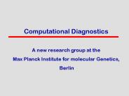Computational Diagnosis