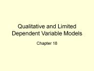 Qualitative and Limited Dependent Variable Models