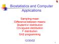 Biostatistics and Computer Applications PowerPoint PPT Presentation