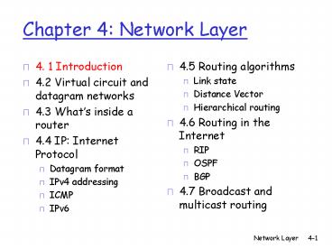 Chapter 4: Network Layer
