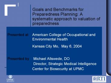 Presented at American College of Occupational and Environmental Health