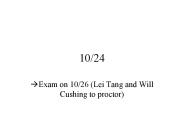Exam on 1026 Lei Tang and Will Cushing to proctor