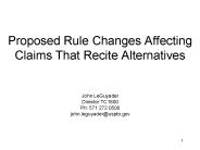 Proposed Rule Changes Affecting Claims That Recite Alternatives