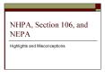 NHPA, Section 106, and NEPA PowerPoint PPT Presentation