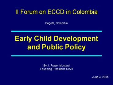 Early Child Development and Public Policy