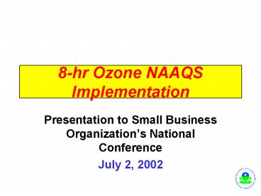 8-hr Ozone NAAQS Implementation