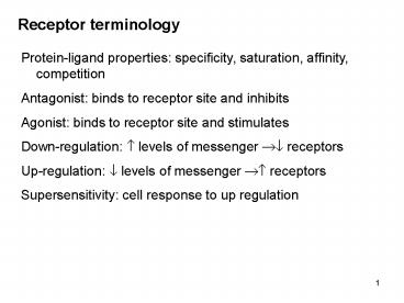 Receptor terminology