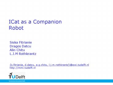 ICat as a Companion Robot