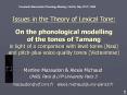 Issues in the Theory of Lexical Tone:  On the phonological modelling of the tones of Tamang in light of a comparison with level tones (Naxi) and pitch-plus-voice-quality tones (Vietnamese) PowerPoint PPT Presentation