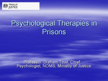 Psychological Therapies in Prisons