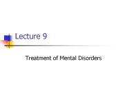 Treatment of Mental Disorders