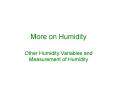 More on Humidity PowerPoint PPT Presentation