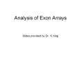 Analysis of Exon Arrays PowerPoint PPT Presentation