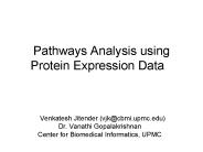 Pathways Analysis using Protein Expression Data