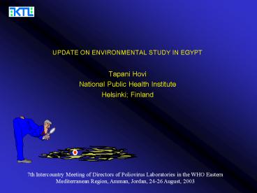 UPDATE ON ENVIRONMENTAL STUDY IN EGYPT