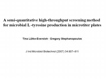 A semiquantitative highthroughput screening method