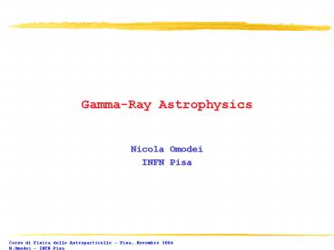 GammaRay Astrophysics