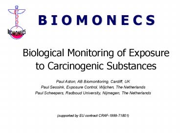 Biological Monitoring of Exposure to Carcinogenic Substances