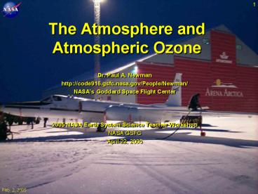 The Atmosphere and Atmospheric Ozone